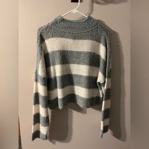Mock neck striped sweater